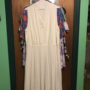 Sleeveless white dress